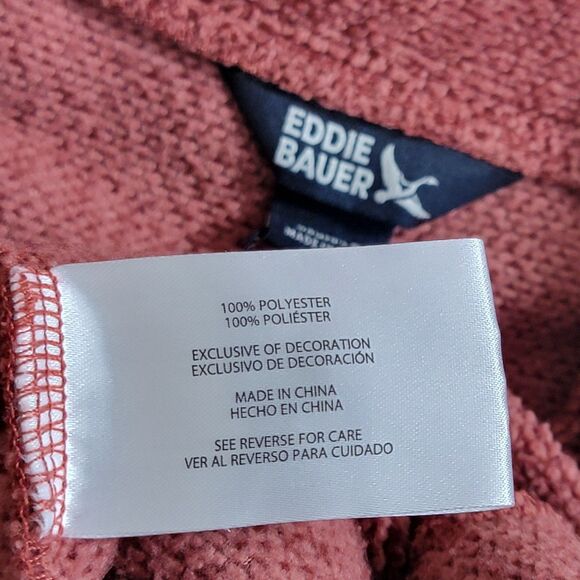 Eddie Bauer Sweater Womens Small Rust 1/4 Button Up Fleece Pullover EB006400 - Picture 11 of 13